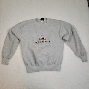 VTG Oarsman 913 Golf Augusta Sweater Medium Gray Crewneck Sweatshirt Embroidered